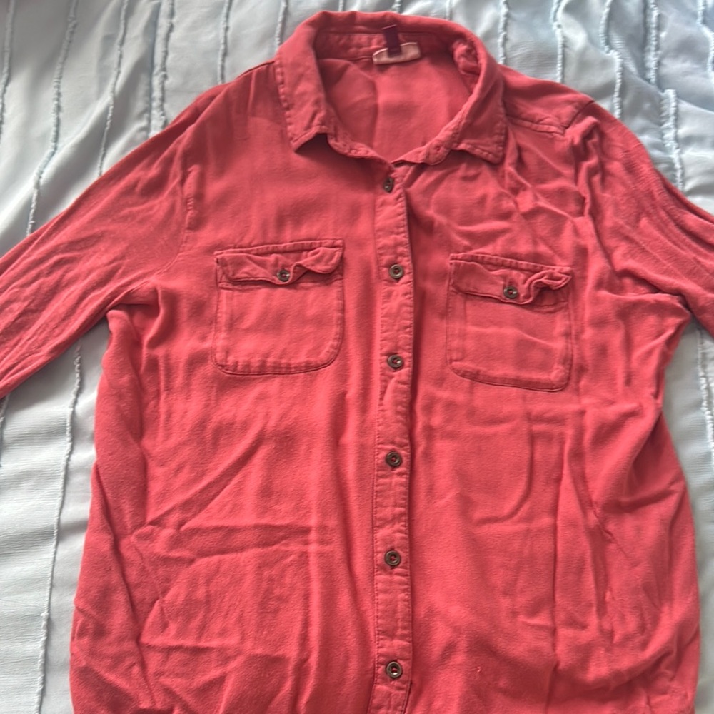 Coral Button-Up Shirt